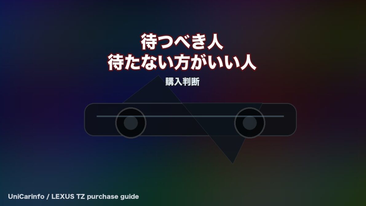 新型レクサスTZを待つべき人と待たない方がいい人